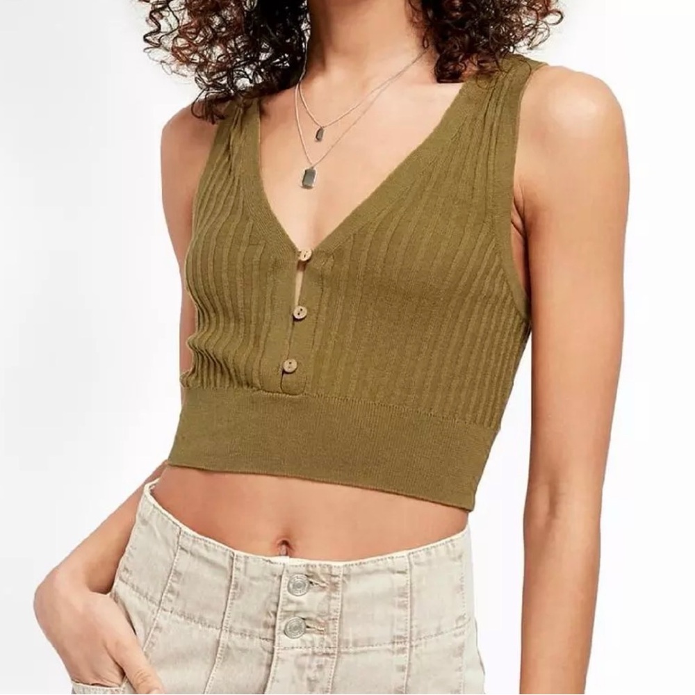 Free People Intimately Saturday Morning Crop Tank size Medium